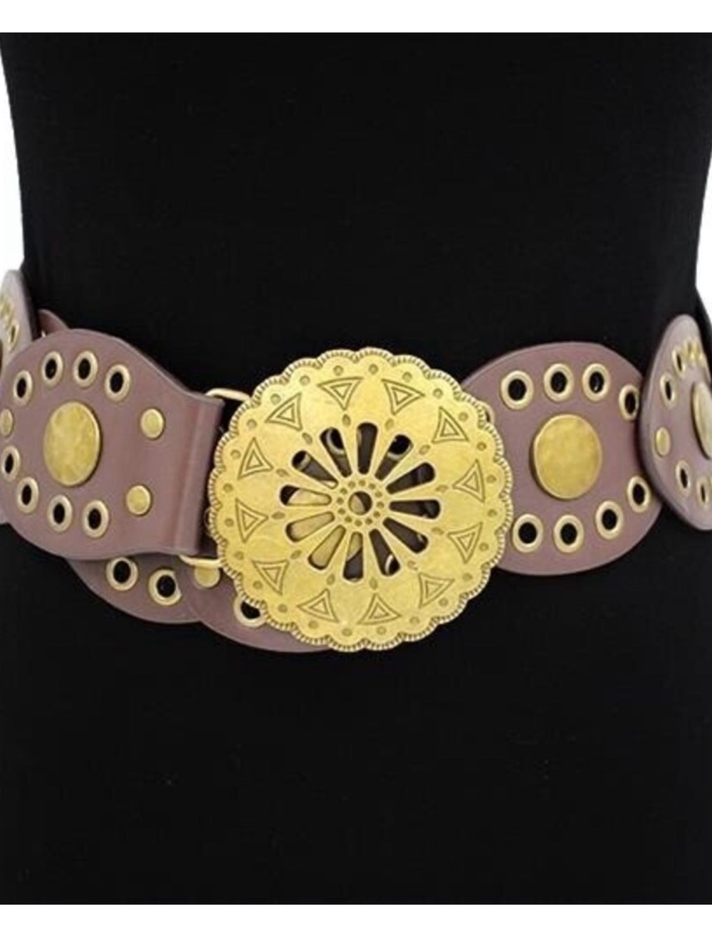 Jennifer & Co Disc Buckle Faux Leather Belt